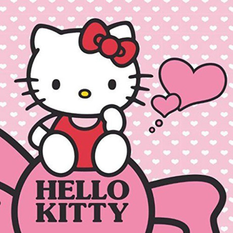 Magický ručníček Hello Kitty srdíčka  30x30 cm