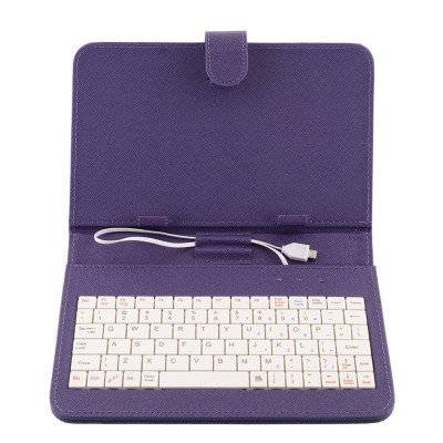 KEYBAN Pouzdro na tablet 8", s klávesnicí, koženkové, USB micro, fialové