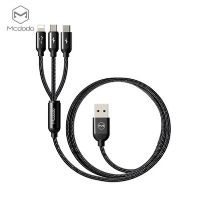 Kabel 3v1 Mcdodo, Lightning / MicroUSB / USB C, 3A, 1.2m