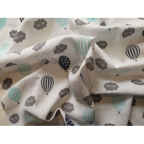 Bavlněná tetra osuška Modrý balón Bavlna, 90x100 cm