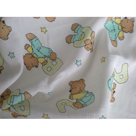 Bavlněná tetra žínka s potiskem Méďa písmeno 15x20cm