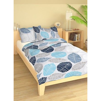 Bavlněné ložní povlečení - Listy modré 70x90, 140x200 cm