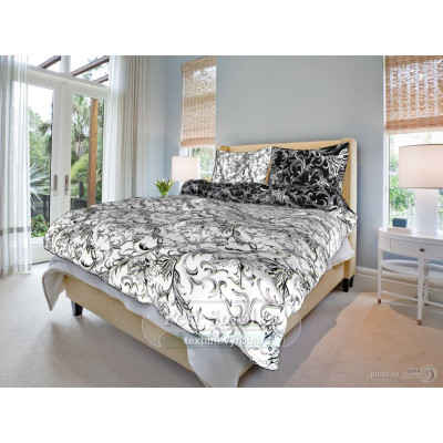 Bavlněné ložní povlečení - Zuzana černobílá 70x90, 140x200 cm