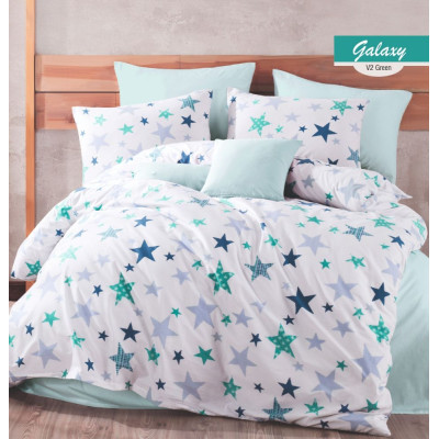 Bavlněné povlečení Galaxy modré 70x90, 140x200 cm