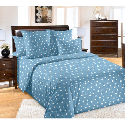 Bavlněné povlečení Hvězdy tyrkys 140x200, 70x90 cm
