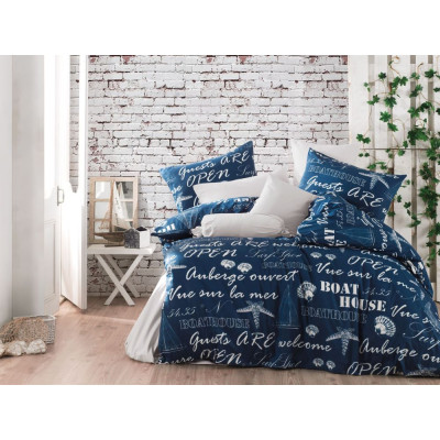 Bavlněné povlečení Lodě modré 70 x 90, 140 x 200 cm