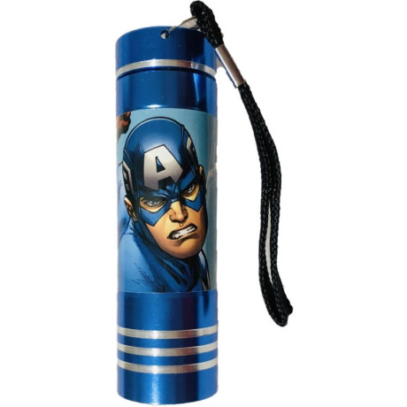 Dětská hliníková LED baterka Avengers blue Hliník, Plast, 9x2,5 cm