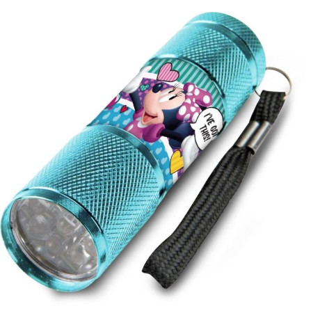 Dětská hliníková LED baterka Minnie srdíčka Hliník, Plast, 9x2,5 cm