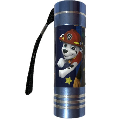 Dětská hliníková LED baterka Paw Patrol modrá Hliník, Plast, 9x2,5 cm