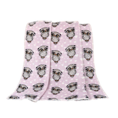 ELLA dětská přikrývka sovička růžová - 75x100 cm