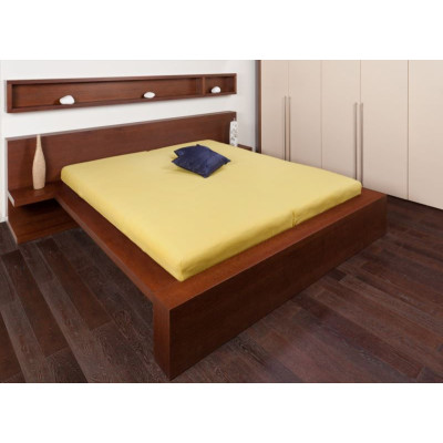 Froté prostěradla - banánová barva 160x200 cm