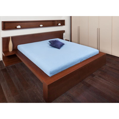 Froté prostěradla - barva ocelově světle modrá 140x200 cm