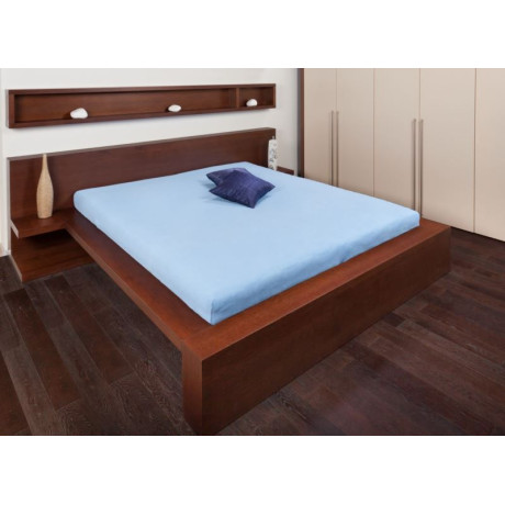 Froté prostěradla - barva ocelově světle modrá 90x200 cm