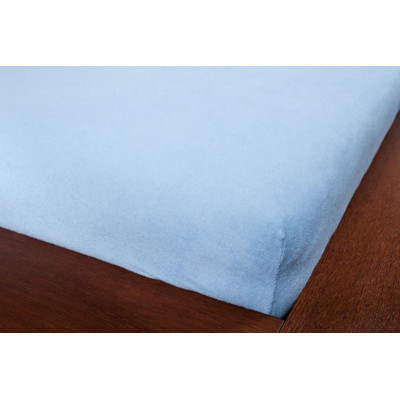 Froté prostěradla - barva ocelově světle modrá 90x200 cm