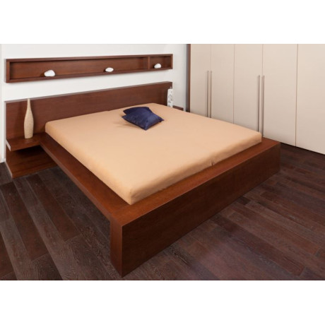 Froté prostěradla - barva světle pomerančová 90x200 cm