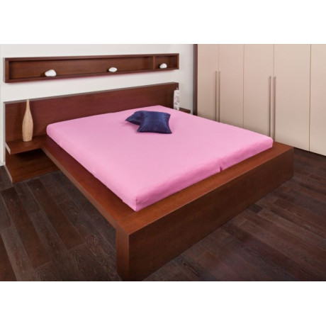 Froté prostěradla - barva světle růžová 90x200 cm