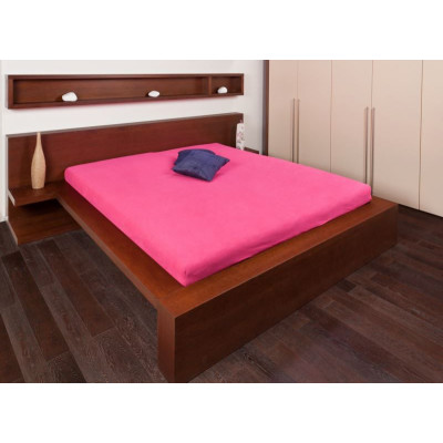 Froté prostěradla - barva sytě růžová 180x200 cm