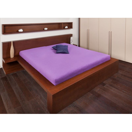 Froté prostěradla - barva tmavě fialová 110x200 cm