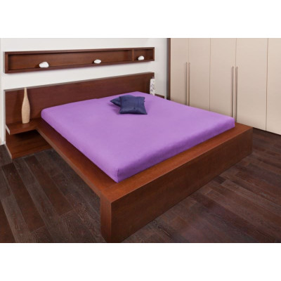 Froté prostěradla - barva tmavě fialová 120x200 cm