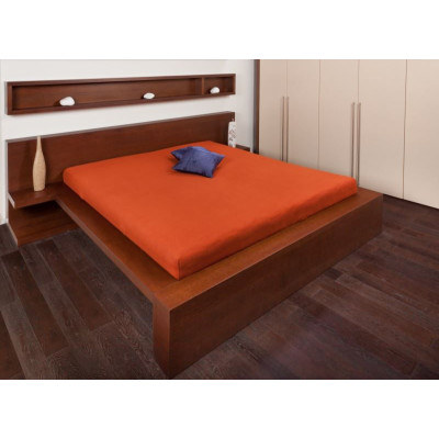 Froté prostěradla - cihlová barva 160x200 cm