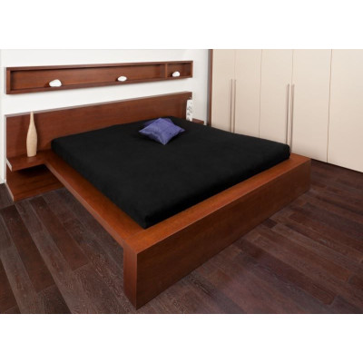 Froté prostěradla - černá barva 90x220 cm