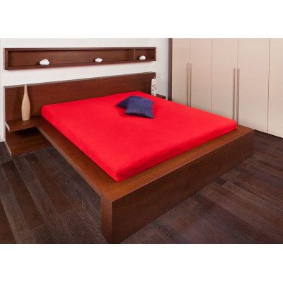 Froté prostěradla - červená barva 110x200 cm