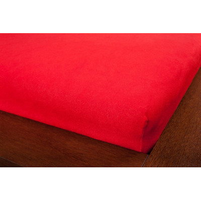Froté prostěradla - červená barva 110x200 cm