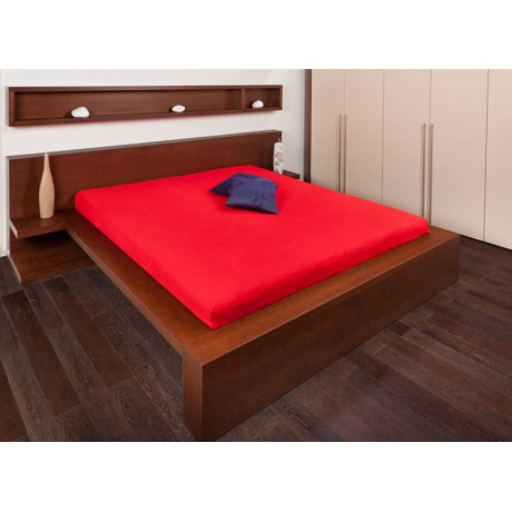 Froté prostěradla - červená barva 90x200 cm