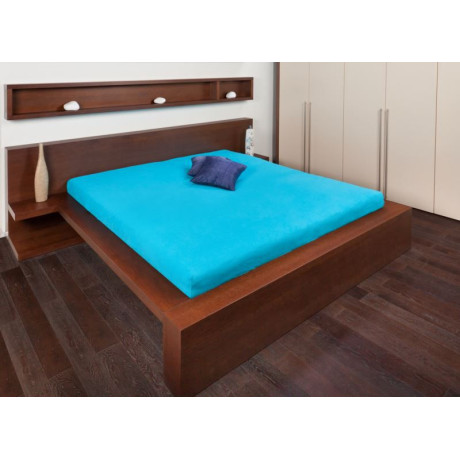 Froté prostěradla - středně tyrkysová barva 120x200 cm