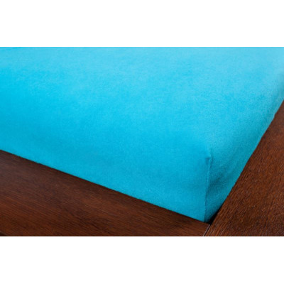 Froté prostěradla - středně tyrkysová barva 120x200 cm