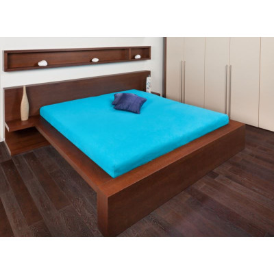 Froté prostěradla - středně tyrkysová barva 180x200 cm