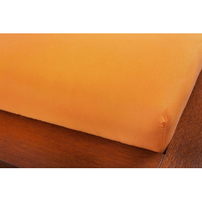 Jersey prostěradla - pomerančová 90x200 cm