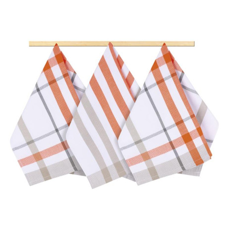 Kuchyňské utěrky - káro oranžové