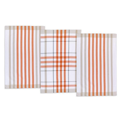 Kuchyňské utěrky - káro oranžové