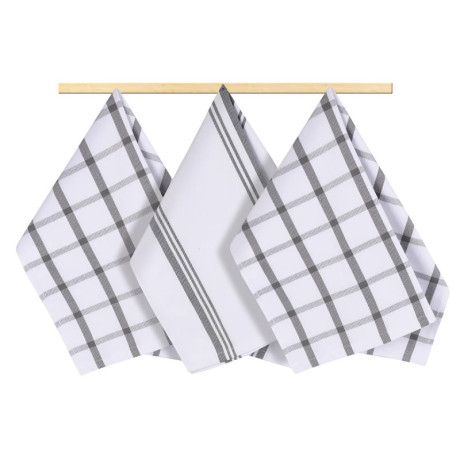 Kuchyňské utěrky - káro šedé