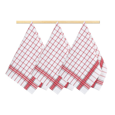 Kuchyňské utěrky - kostka červená