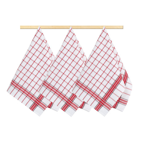 Kuchyňské utěrky - kostka červená