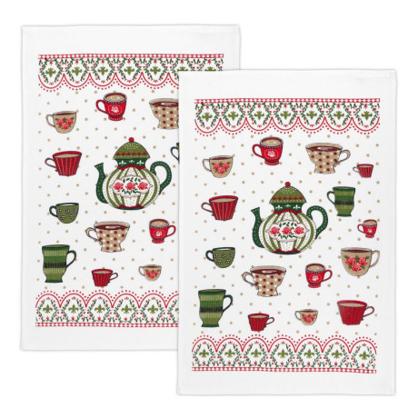 Kuchyňské utěrky - sada 2 kusů - čajová konvička