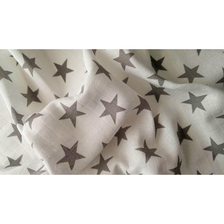 Látková plena s potiskem Hvězda šedá 70x70 cm