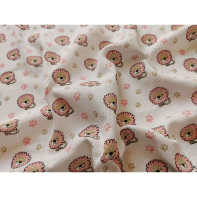 Látková plena s potiskem Lvíček růžový Bavlna, 70x70 cm