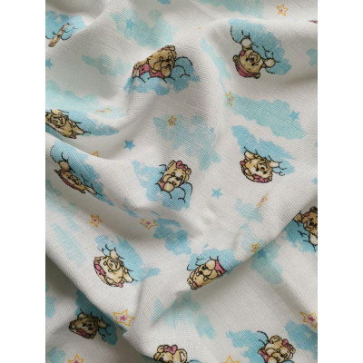 Látková plena s potiskem Méďa obláček Bavlna, 70x70 cm