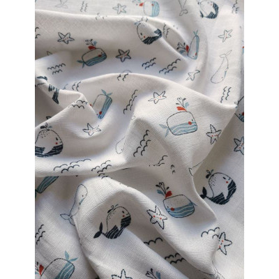 Látková plena s potiskem Moře Bavlna, 70x70 cm