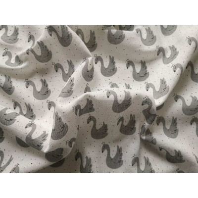 Látková plena s potiskem PREM Labutě Bavlna, 70x70 cm