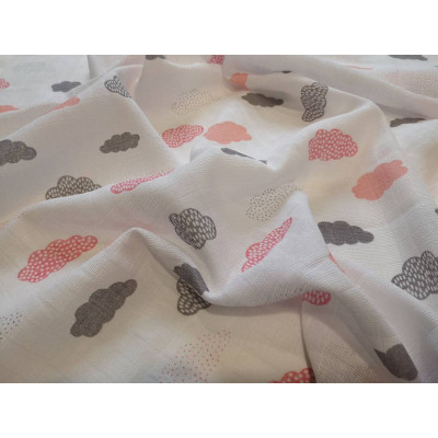 Látková plena s potiskem PREM Mráčky Bavlna, 70x70 cm