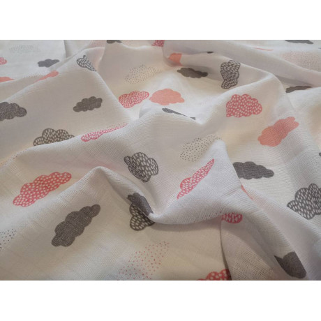 Látková plena s potiskem PREM Mráčky Bavlna, 70x70 cm