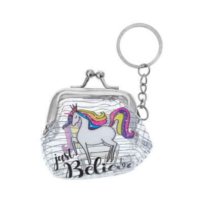 Malá průhledná peněženka s jednorožcem - 6*8 cm