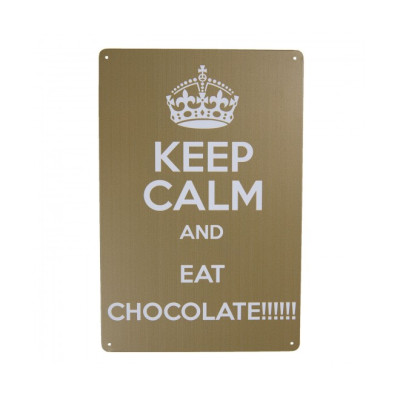 Nástěnná kovová cedule Eat Chocolate - 20x30 cm