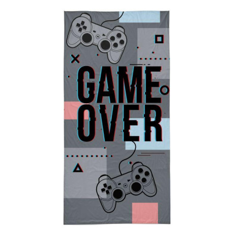 Osuška Game Over grey Bavlna - Froté, 70x140 cm