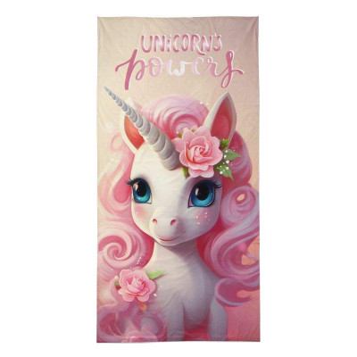 Osuška Jednorožec růže Bavlna - Froté, 70x140 cm