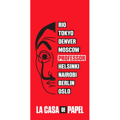 Osuška La casa de papel 010CDP Papírový dům Bavlna - Froté, 70x140 cm